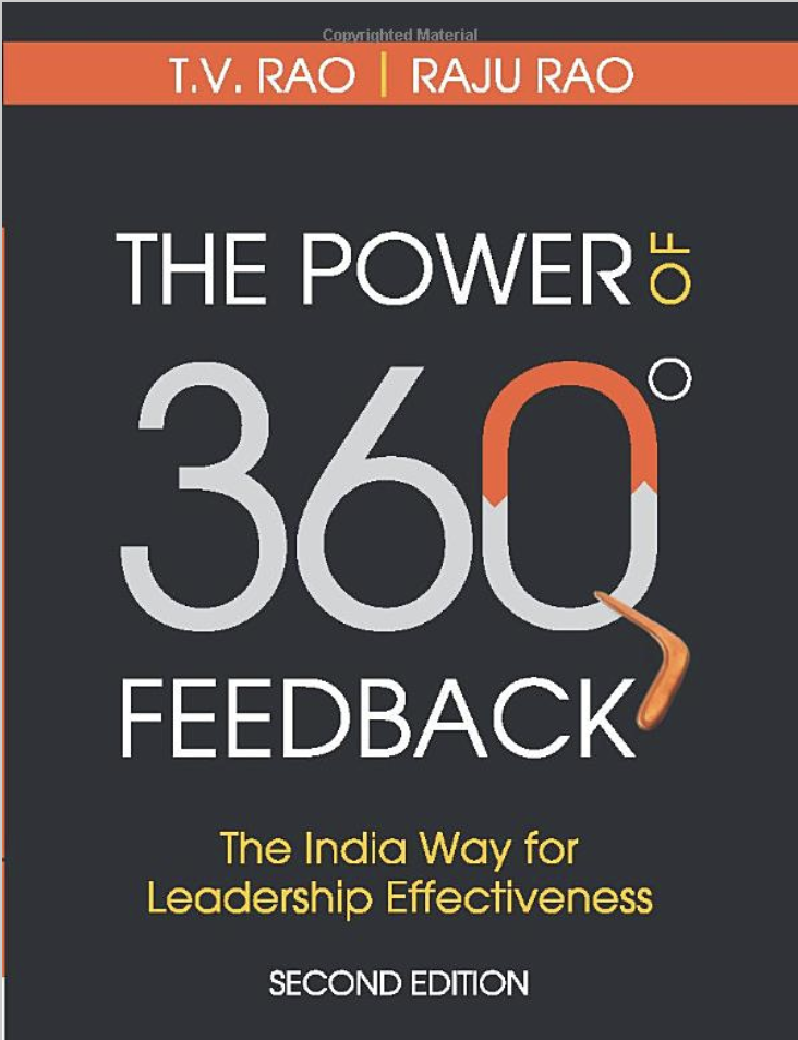 Book cover for 'The Power of 360° Feedback: The India Way for Leadership Effectiveness' by T.V. Rao and Raju Rao, second